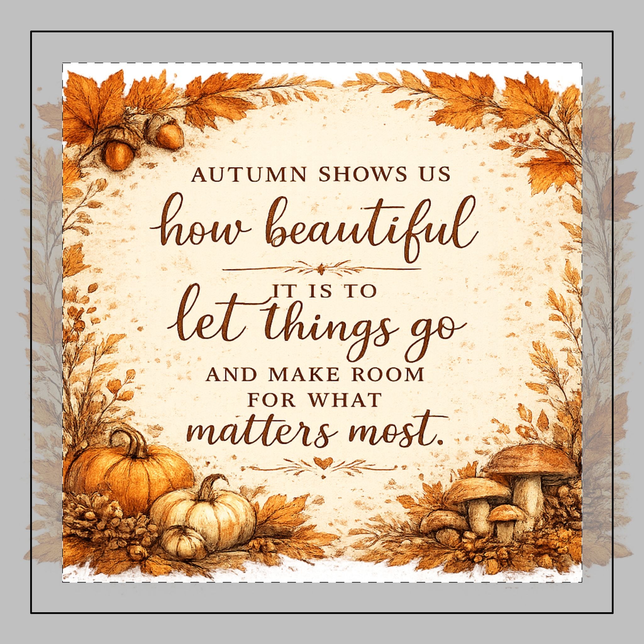 Autumn Leaves Decorative Pillow - "Autumn shows us how beautiful it is to let things go" Fall Throw Pillow